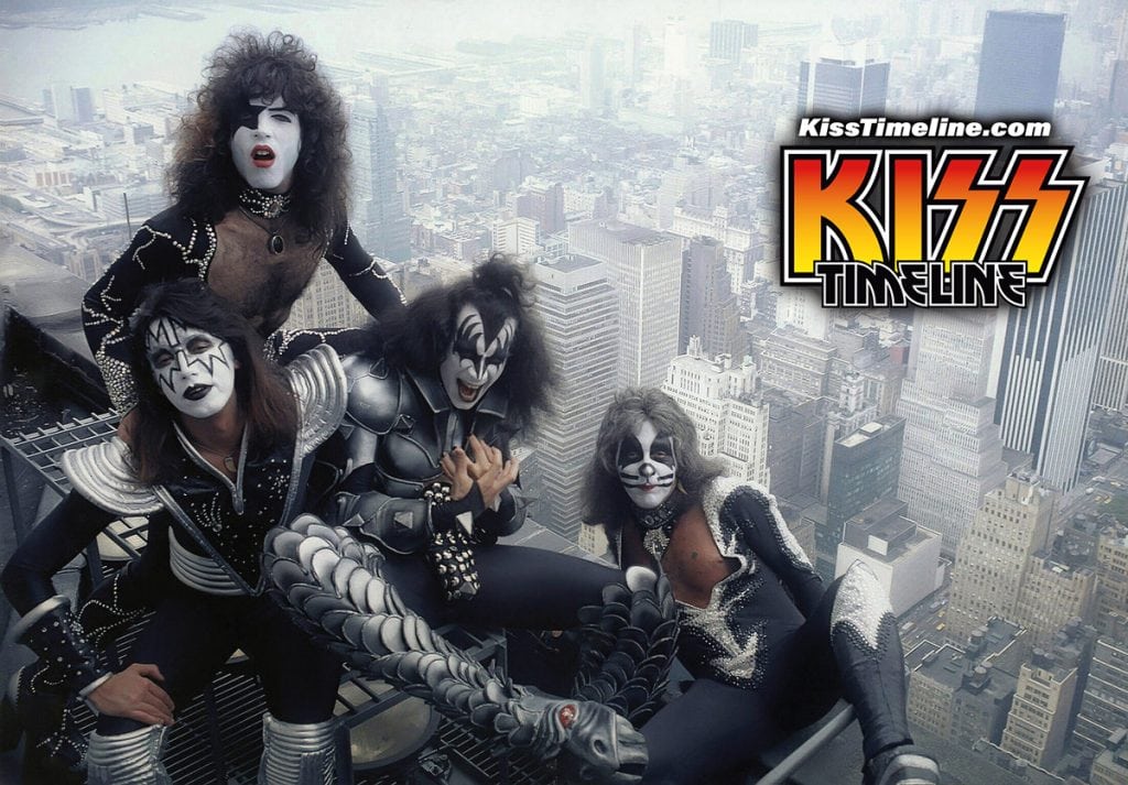 24. June, 1976: Kiss does a photo shoot at the Empire State Building, New York, with photographer Barry Levine