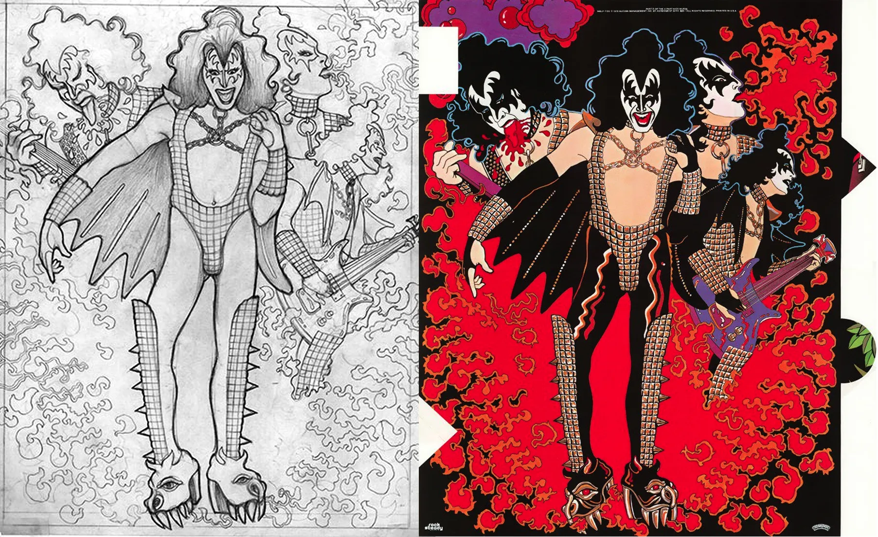 1978 Kiss solo album Gene Simmons sketch and art by David Edward Byrd