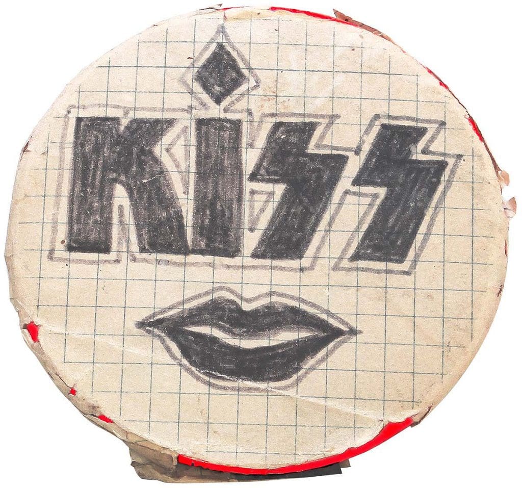 Kiss logo drawn by Ace Frehley 1973
