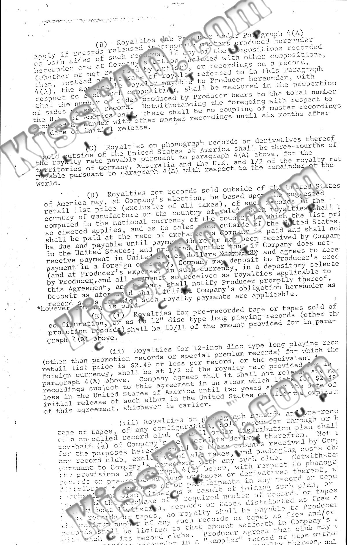 1. November 1973, Kiss contract.