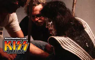 Ace Frehley getting nearly electrocuted on stage