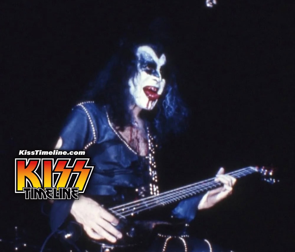 Gene Simmons spitting blood live for the first time, March 1974
