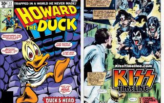 Kiss' first cameo in a comic book, Howard The Duck #12,15. February 1977