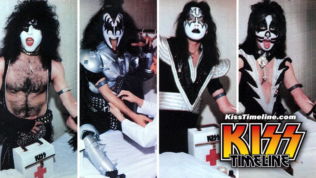 kiss have their blood extracted for their first marvel comic book february 1977