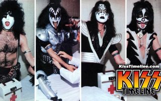 kiss have their blood extracted for their first marvel comic book february 1977
