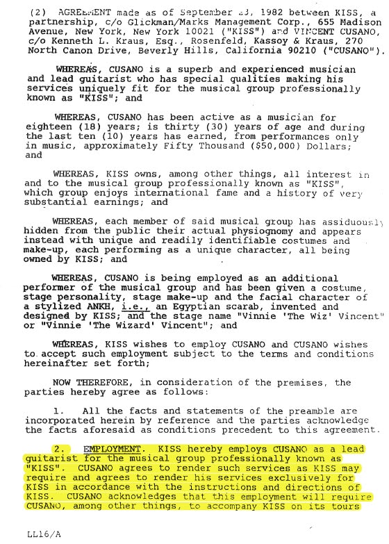 vinnie vincent kiss contract 1982 page 6