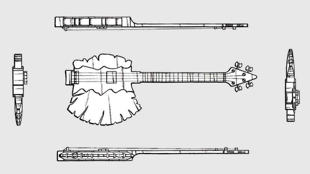 On 18. March 1980, Gene Simmons registered a first patent for his Axe bass.