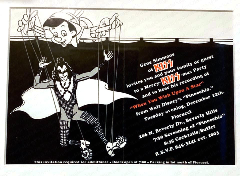 Gene Simmons invitation to listen to "When You Wish Upon A Star" from his solo album, 12. December 1978