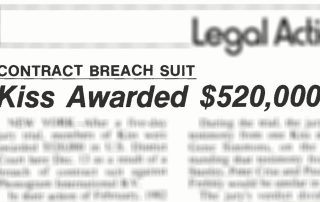 Kiss awarded $520,000 in lawsuit, 13. December 1982