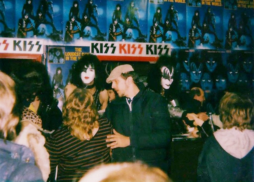 On 22. January 1983, Kiss did an in-store appearance at Strawberries Worchester, Massachusetts, while on their "Creatures Of The Night" tour in USA. Photo by Mark Thomas.