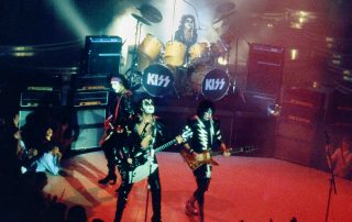 Kiss lip-syncs to the song "I" on the Solid Gold TV show, 7. December 1981. Photo by Lynn-Mcaffe.