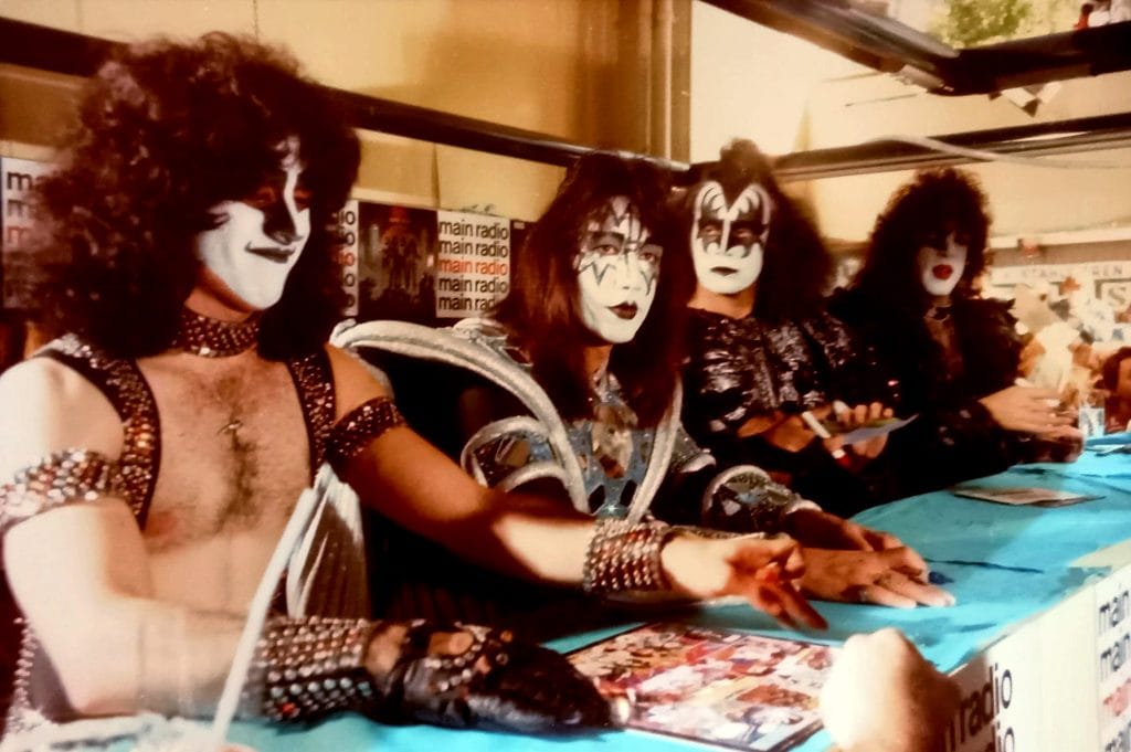 Kiss does an in-store at Main Radio in Frankfurt 16. September 1980