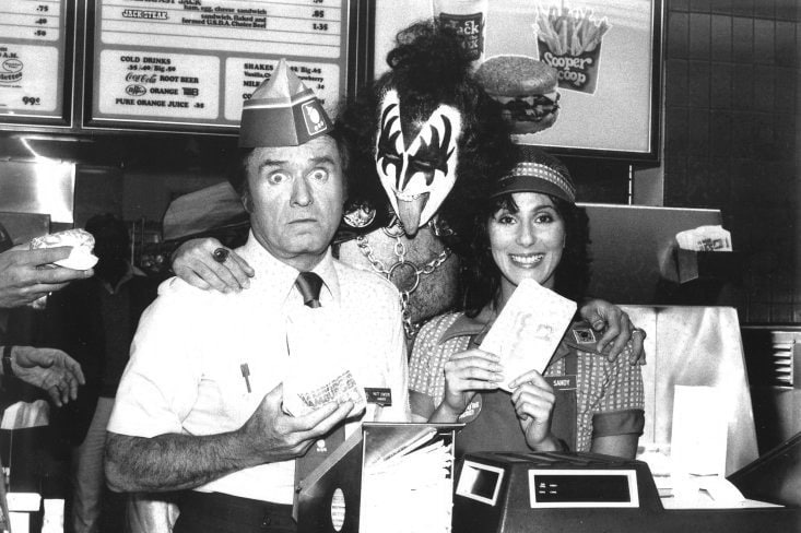 Gene Simmons and Cher does a skit on The Mike Douglas Show, 2. March 1979
