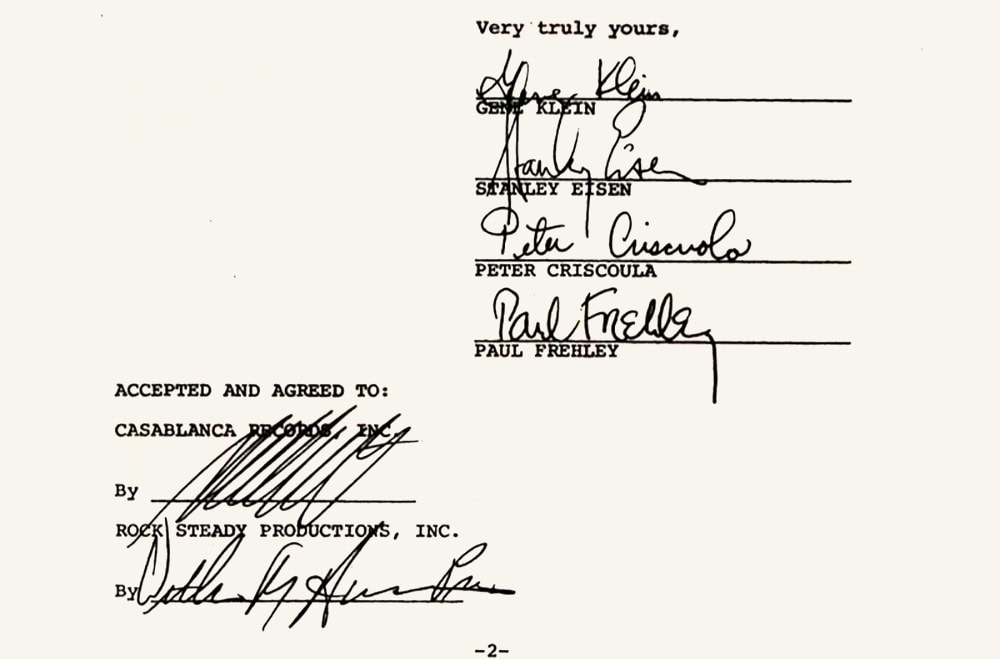 On 1. May 1975, Kiss signed a new deal directly with Casablanca Records, voiding the original 1973 contract.