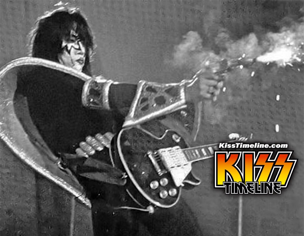 On 22. June, 1979, Ace Frehley used the "ray gun" for the first time when playing at the Carolina Coliseum, Columbia, SC, when Kiss toured North America for the "Dynasty" album.