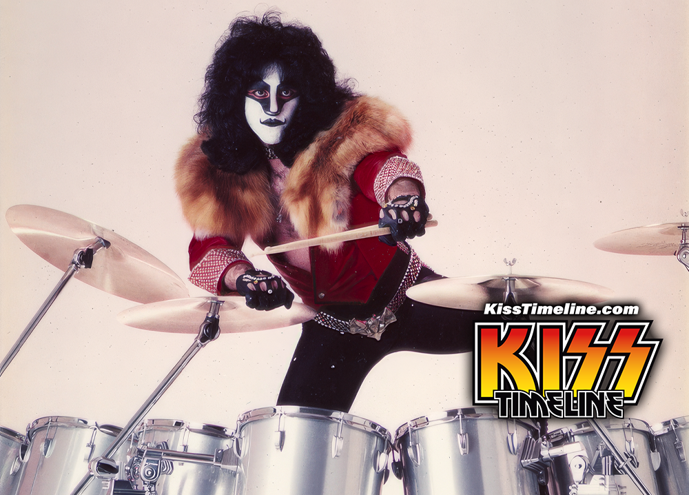 On 24. August, 1980, Kiss' new drummer, Eric Carr, participated in a Ludwig Drums photo session in La Grange, Illinois, following a new endorsement deal.