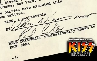 On 24. July, 1980, Eric Carr (Paul Caravello) officially signed his first contract with Kiss, securing his place as Peter Criss' permanent replacement.