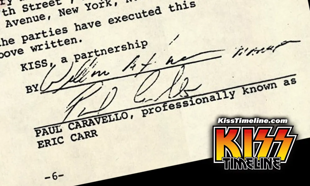 On 24. July, 1980, Eric Carr (Paul Caravello) officially signed his first contract with Kiss, securing his place as Peter Criss' permanent replacement.